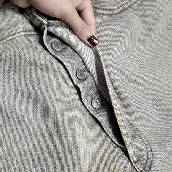 Vintage 90's Men's Levi's 501 Straight Button Fly Silver Gray Wash Denim Jeans - Picture 11 of 16